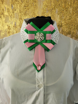 Pink & Green Brooch/Bowtie