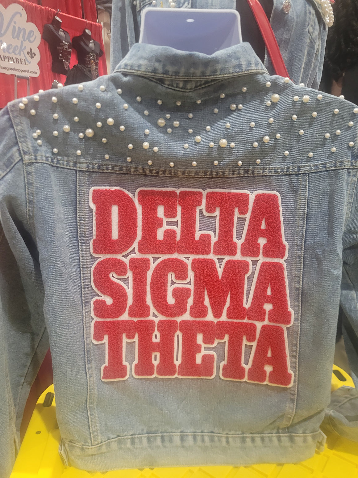 Delta Pearl Denim Jacket with Chenille Patch