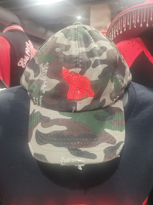 Distressed Camo Elephant Hat