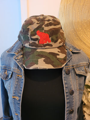 Distressed Camo Elephant Hat