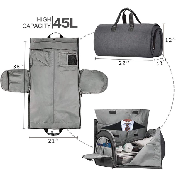 Grey Alpha Duffel/Garment Bag - Greek CertiPHIed Apparel