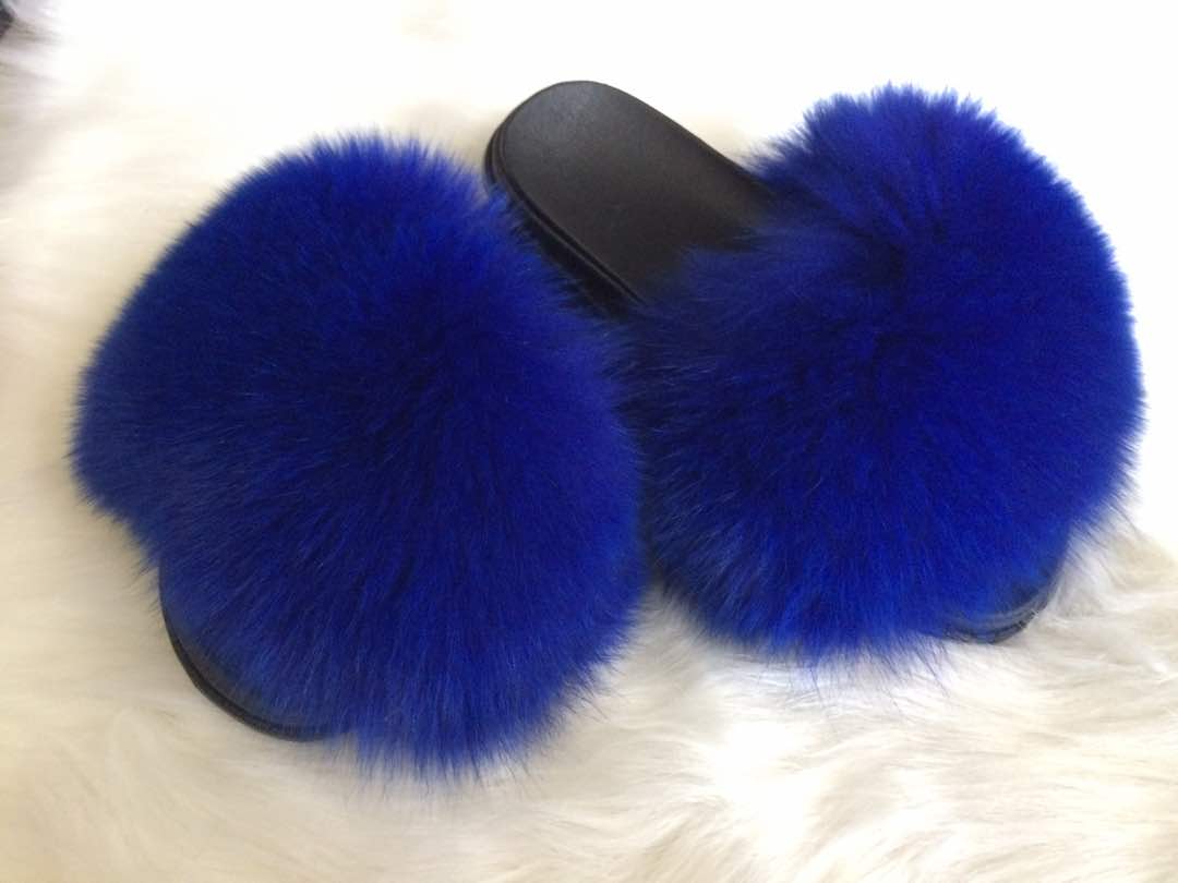 Royal Blue Fox Slippers - Greek CertiPHIed Apparel
