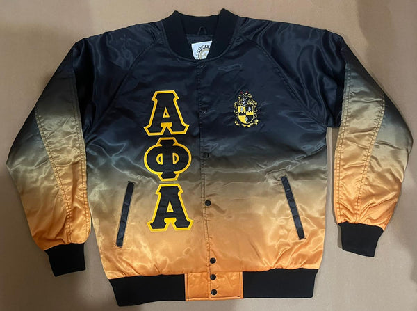 Ombre Alpha Satin Bomber Jacket Greek CertiPHIed Apparel